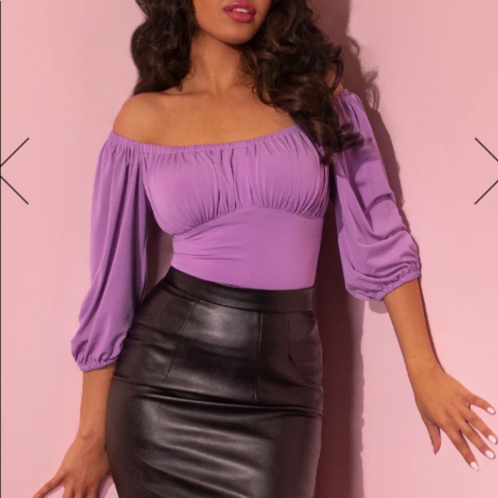 SOLD Vixen by Micheline Pitt Lavender Vacation top